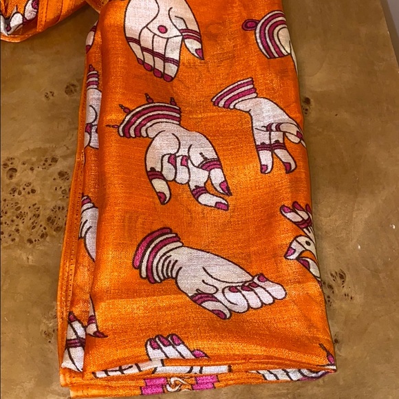 Long Orange Indian Scarf/Shawl - Picture 3 of 3